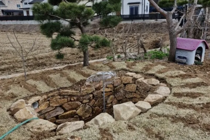 카페 조경 연못 설치 시공 사례